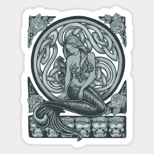 Sailors Grave Classic Art Nouveau Mermaid Sticker